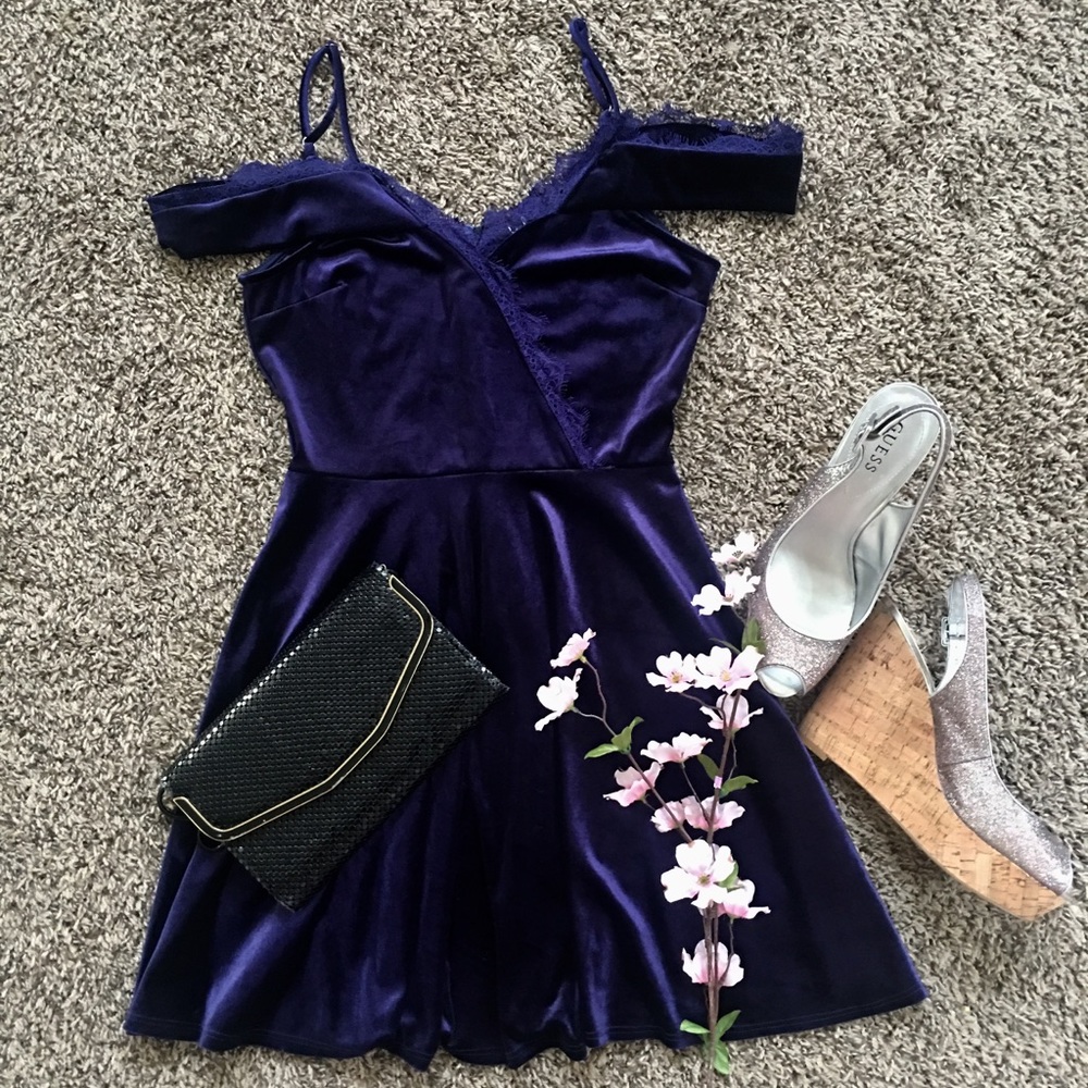 Purple Velvet Dress From Lulus size M